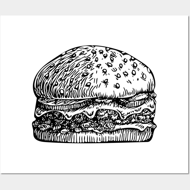Vector Cheeseburger Wall Art by AmberDawn